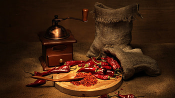 Still Life-7-, hot, grinder, pepper, red HD wallpaper