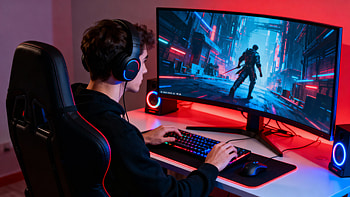 Neon Night Gamer — Gaming, Video Game, Gaming Setup HD wallpaper