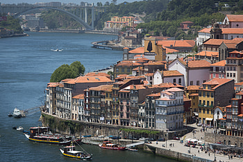Porto, River, Portugal, , Boat, Bridge, City, House, Rooftop, Cities HD wallpaper