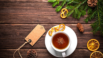 Winter tea , Ultra , Cozy warmth, Snowy wonderland HD wallpaper