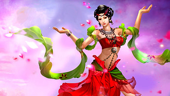 DANCING BEAUTY, girl, dance, petals, beauty HD wallpaper