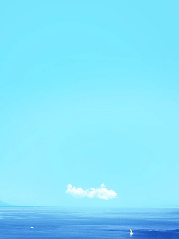 Water, Sky, Sea, Horizon, Minimalism, Sail HD phone wallpaper