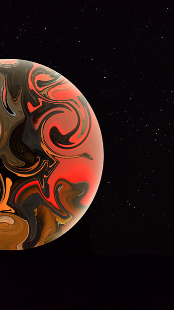 Flaming planet, sky, moon, demonslayer, aot, fire, anime, space HD phone wallpaper