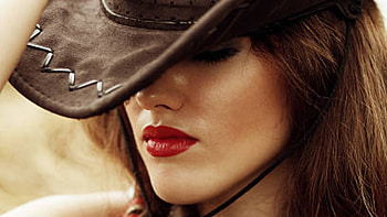 Im Thinking, girl, lips, hat, woman HD wallpaper