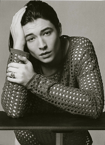 Ezra Miller, Captivating close-ups, Aesthetic portraits, Fine art graphy HD phone wallpaper