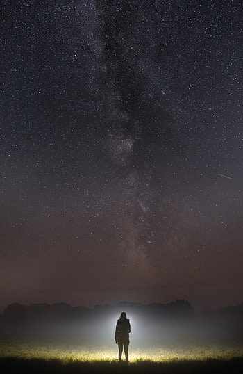 Night, Dark, Silhouette, Starry Sky, Loneliness HD phone wallpaper