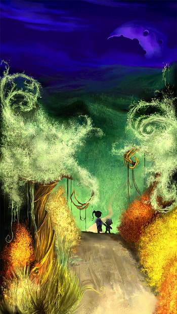 Magic, Art, Children, Path, Stroll HD phone wallpaper