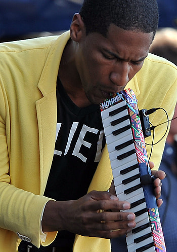 Jon Batiste, Late Show band leader, Stephen Colbert HD phone wallpaper