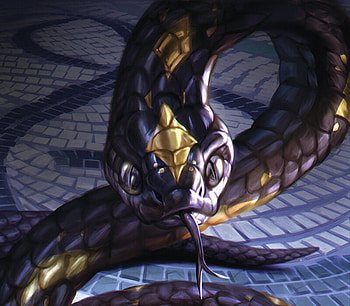 Snake, caroline gariba, art, fantasy, blue HD wallpaper