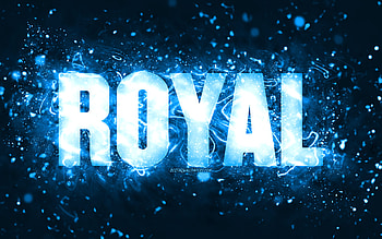 Happy Birtay Royal, , blue neon lights, Royal name, creative, Royal Happy Birtay, Royal Birtay, popular american male names, with Royal name, Royal HD wallpaper