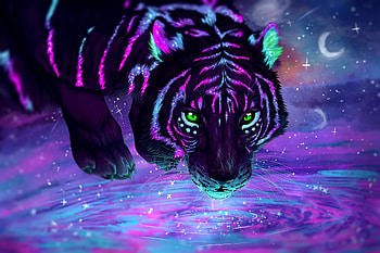 Artwork, Tigers HD wallpaper