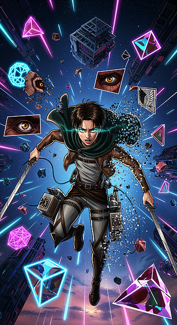 Eren Yeager — Neon Rift Mobile, Eren Yeager, Anime, warrior, sword HD phone wallpaper
