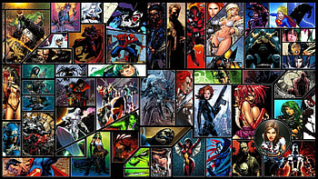 Marvel Black Widow Spider-Man Deadpool Silver Surfer Hulk Superman Green Lantern Wolverine Batman Captain America Tomb Raider Lara Croft Supergirl Wonder ... HD wallpaper