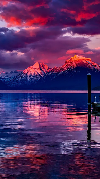 Lake bridge vista, Mountain backdrop, , scenery HD phone wallpaper