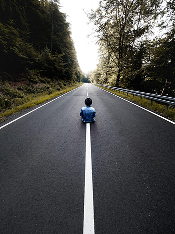 Miscellanea, Miscellaneous, Road, Asphalt, Human, Person, Loneliness HD phone wallpaper