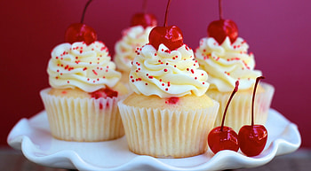 Food, Cherry, Desert, Cupcakes HD wallpaper