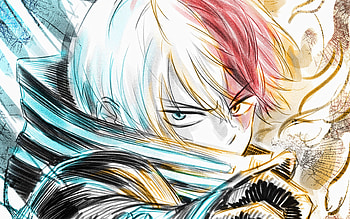 Shoto Todoroki, fan art, My Hero Academia, portrait, manga, Boku no Hero Academia, Shoto Todoroki My Hero Academia, Todoroki Shoto HD wallpaper