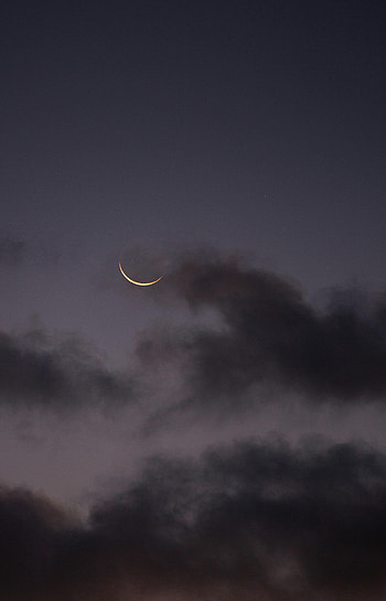 Nature, Sky, Twilight, Clouds, Moon, Dusk HD phone wallpaper