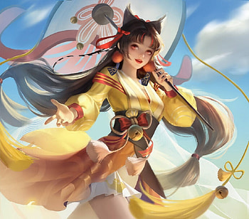 Fantasy girl, garts, yellow, g arts, fantasy, parasol, girl HD wallpaper