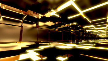 Gold lights, Blender , Artistic backgrounds, Abstract glow HD wallpaper