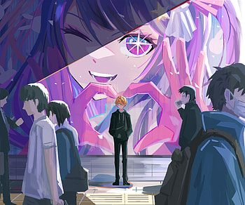 Hoshino Ai & Aquamarine Hoshino, Aquamarine Hoshino, Ai Hoshino, Anime, Oshi no Ko HD wallpaper