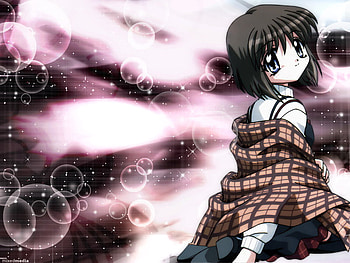 Kanon, pink, anime, other, girl, bubbles, streak lights HD wallpaper