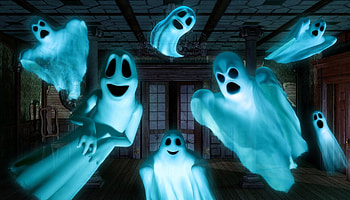 Ghosts, , blue, six HD wallpaper