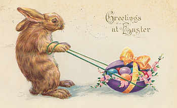 :), egg, bunny, brown, easter, card, vintage, rabbit HD wallpaper