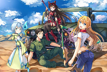 Gate anime, Fantasy world, Action-packed scenes, Vibrant visuals HD wallpaper