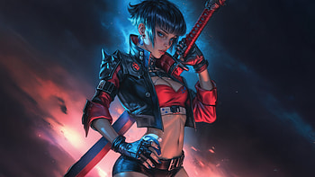 Cyberpunk Girl Blade Of Legends, cyberpunk, artist, artwork, art, digital-art, ai HD wallpaper