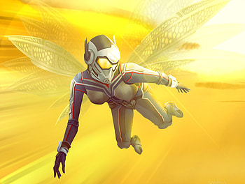 The Wasp Art, wasp, deviantart, artist, digital-art, artwork HD wallpaper