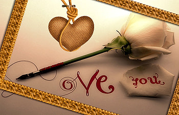 LOVE YOU, rose, heart, abstract, love HD wallpaper