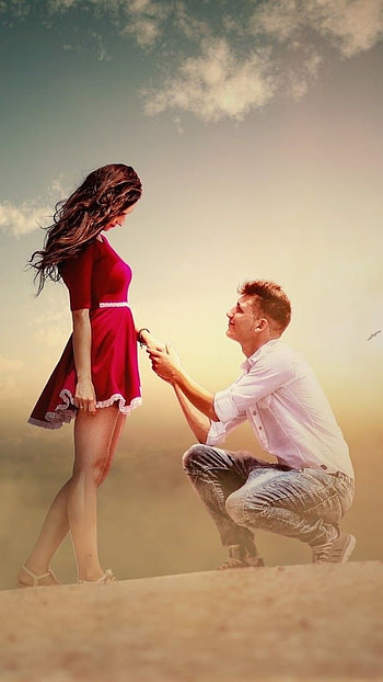 Love Story, Propose, Clouds Background, clouds, background HD phone wallpaper