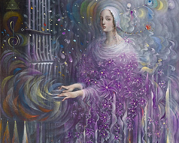madona, art, putple, fantasy, paintings, beauty HD wallpaper