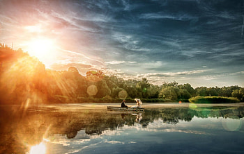 Lovely Day, couple, sky, nature, lake HD wallpaper