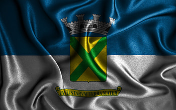 Santo Andre flag, , silk wavy flags, brazilian cities, Day of Santo Andre, Flag of Santo Andre, fabric flags, 3D art, Santo Andre, cities of Brazil, Santo Andre 3D flag HD wallpaper