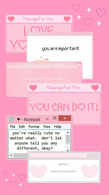 Pink cute wallpapaper, Messages, Kawaii HD phone wallpaper
