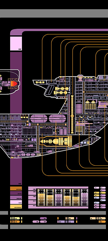 LCARS Starship Deck | Vertical LCARS | Trek Schematic, Sci Fi, Star Trek HD phone wallpaper