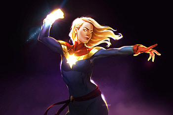Captain Marvel, beautiful superhero, artwork HD wallpaper