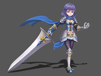 Big Sword, cute, knight, short hair, , warrior, female, plain, sexy, sword, hot, girl, armor, blade, anime girl, simple, anime, weapon HD wallpaper