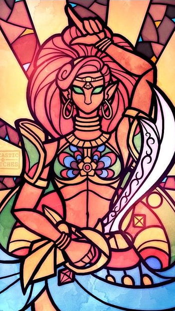 Stained Glass Urbosa B, Art, Vitral, Zelda, BOTW HD phone wallpaper