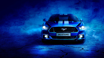 Blue Ford Mustang, ford-mustang, ford, mustang, 2018-cars, behance HD wallpaper