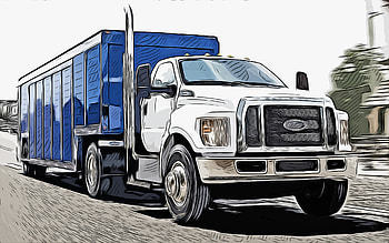 Ford F-750, , vector art, 2022 cars, trucks, creative, abstract cars, Ford F-750 drawing, cars drawings, tuning, Ford HD wallpaper