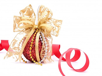 Christmas Bauble with Bow, holiday, abstract, christmas, , bow HD wallpaper
