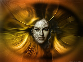Illusion, sexy, orange, fantasy, woman HD wallpaper