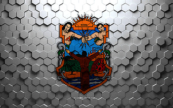 Flag of Baja California, honeycomb art, Baja California hexagons flag, Baja California 3d hexagons art, Baja California flag HD wallpaper