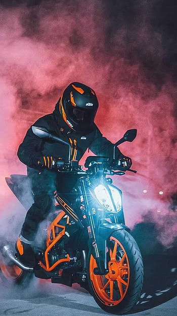 Duke Bike, Pink Smoke, Background HD phone wallpaper