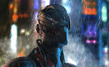 Rain Cyborg Robot , robot, rain, cyborg, artist, artwork, digital-art, artstation HD wallpaper