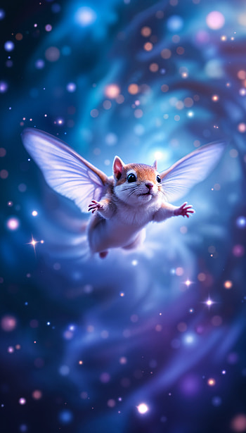 Cosmic Squirrel: A Whimsical , fantasy, space, magical, space fantasy HD phone wallpaper