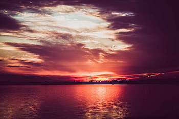 Nature, Rivers, Sunset, Clouds HD wallpaper